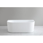 Brighton Fluted Back to Wall 1500-1700mm Gloss White Bath BGV1500GW