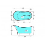 KDK High back bathtub - BBT1400