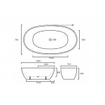 KBT-5-1500   KDK Stella Free Standing bathtub