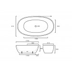 KBT-5-1500   KDK Stella Free Standing bathtub