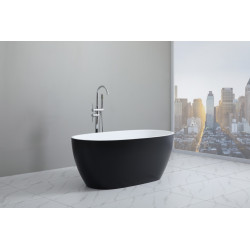 MBBT-5-1500 Matte Black & Matte White Bathtub