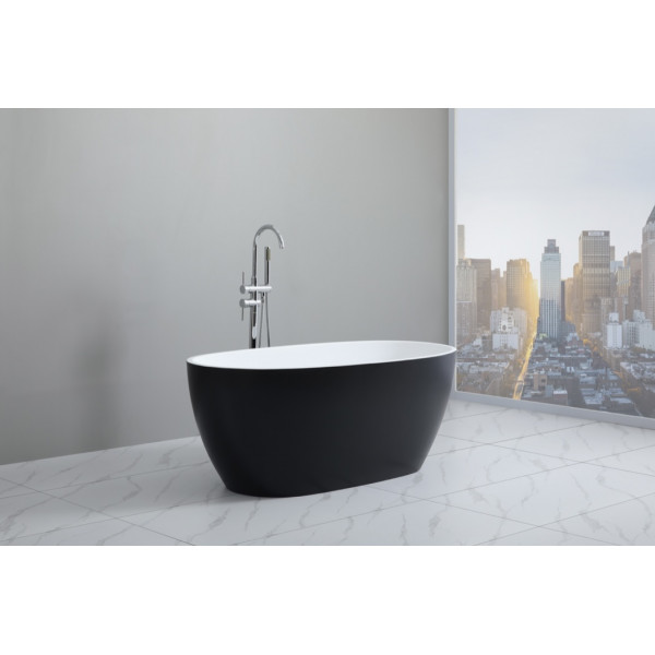 MBBT-5-1500 Matte Black & Matte White Bathtub