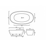 MBBT-5-1500 Matte Black & Matte White Bathtub
