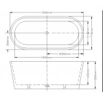 OBT1200  Free Standing Bathtub -  (1200mm-1700mm)