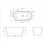OBT1200  Free Standing Bathtub -  (1200mm-1700mm)