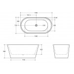 OBT1200  Free Standing Bathtub -  (1200mm-1700mm)