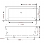 QBT1400 KDK Qubist Free Standing Bathtub- (1200mm-1700mm) QBT1400 KDK Qubist Free Standing Bathtub- (1200mm-1700mm)