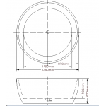 RBT1350 KDK Round Free Standing Bathtub 1350mm &1280mm