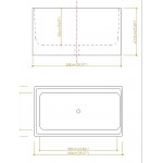 KDK Multifit Back to Wall Bathtub-THBT1000(1000-1700mm)