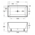 THBT1000  KDK Multifit Back to Wall Bathtub-(1000-1700mm)