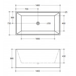 KDK Multifit Back to Wall Bathtub-THBT1000(1000-1700mm)