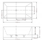 KDK Multifit Back to Wall Bathtub-THBT1000(1000-1700mm)