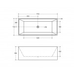 THBT1000  KDK Multifit Back to Wall Bathtub-(1000-1700mm)