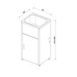 BK35L  35 Litre Compact Laundry Tub & Cabinet 560*455*870MM