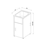 BK35L  35 Litre Compact Laundry Tub & Cabinet 560*455*870MM