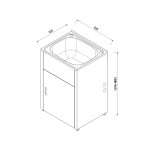 BK45L  45 Litre Compact Laundry Tub & Cabinet 610W*510D*870H