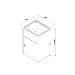 BK45L  45 Litre Compact Laundry Tub & Cabinet 610W*510D*870H