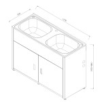 BK90L-D Double 90L Laundry Tubs 1170*510*870mm BK90L-D Double 90L Laundry Tubs 1170*510*870mm