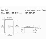 LK-S-EFC330 Fine Fireclay Bar Sink  330*483*184mm