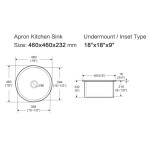 LK-S-EFC460 Elba Fine Fireclay Bar Sink LK-S-EFC460 460*460*232mm