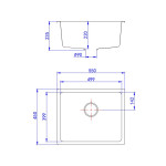 LK-GSKS  2 Colors Granite Sink Single Bowl Matte Black/ Matte White