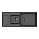 LK-GDKS1160  Granite Matte Black Work Station Sink 1160*500*225mm