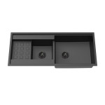 LK-GDKS1160  Granite Matte Black Work Station Sink 1160*500*225mm