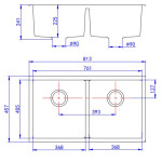 LK-GDSKS  Crete Granite Sink Double Bowl 762mm/813mm