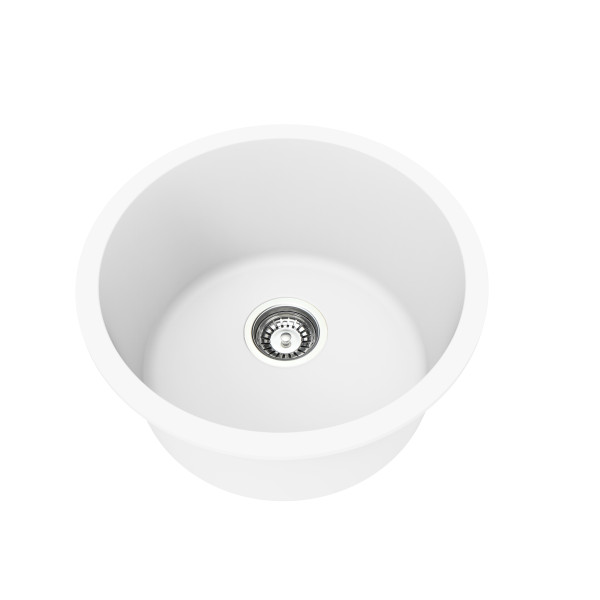 Granite Round Laundry/Bar Sink 410mm/450mm White/Black