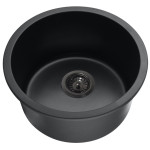 Granite Round Laundry/Bar Sink 410mm/450mm White/Black