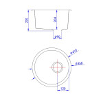 Granite Round Laundry/Bar Sink 410mm/450mm White/Black