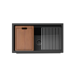 LK-GDKS825 Granite Workstation Sink/ Arctic White/ Matte Black 825*470*241mm