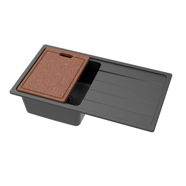 LK-GSKS864 Granite Matte Black Sink With Workstation 864*484*235mm LK-GSKS864 Granite Matte Black Sink With Workstation 864*484*235mm