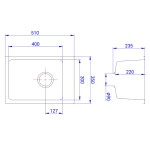 Granite Single Matte Black Laundry / Bar Sink LK-GSLS 500MM/350MM