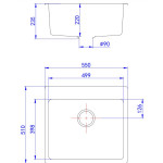Granite Single Matte Black Laundry / Bar Sink LK-GSLS 500MM/350MM