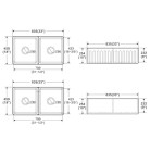 LK-D-RFFC835  Fireclay Farm House Buttler Sink 835*459*254mm