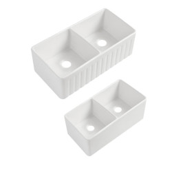 LK-D-RFFC835  Fireclay Farm House Buttler Sink 835*459*254mm
