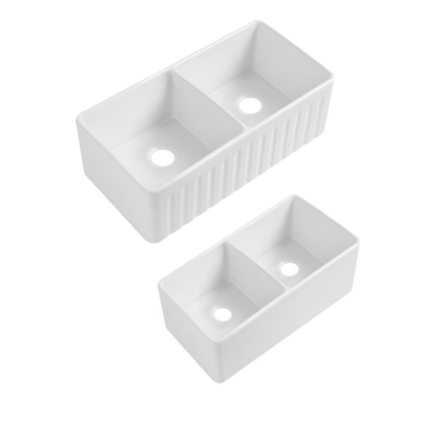 LK-D-RFFC835  Fireclay Farm House Buttler Sink 835*459*254mm