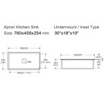 LK-S-PFC760  Fireclay Inset/ Undermount Sink   760*459*254mm