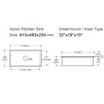 LK-S-PFC813  Fireclay Inset/ Undermount Sink 813*483*254mm
