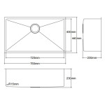 LK-SSK-72  Hand Made PVD Stainless Steel Sinks 720mm