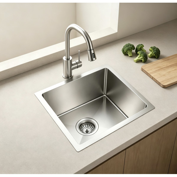 Brushed stainless steel single sink - 4444NSBS Brushed stainless steel single sink - 4444NSBS