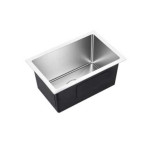 Brushed stainless steel single sink - 4530NSBS