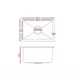Brushed stainless steel single sink - 4530NSBS