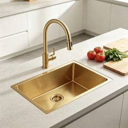 Big single sink brushed gold stainless steel- 7145NSG