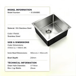Brushed stainless steel single sink-5145NSBS Brushed stainless steel single sink-5145NSBS