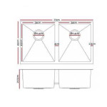 Stainless steel double sink Gunmetal - 7745NDGM Stainless steel double sink Gunmetal - 7745NDGM
