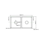 KDK Fireclay Kitchen & Laundry Double Sink-FCS828-D-GW
