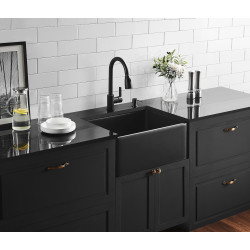 KDK Fireclay farmhouse sink 600*451*253mm FCS600MB/ 2 Colors