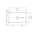 KDK Fireclay Kitchen & Laundry sink-FCS810GW